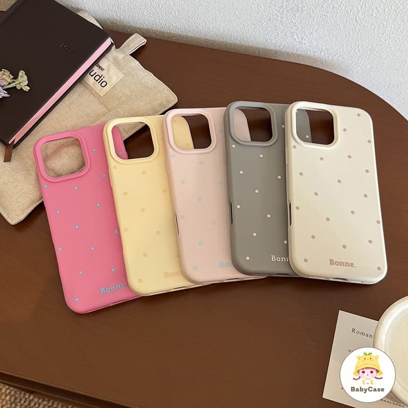เคสสำหรับ iPhone 17 14 15 11 16 12 13 Pro Max 15 Pro 16E 16 14 15 Plus เคสโทรศัพท์ลายจุดหลากสี เรียบง่ายและดูดีมีสไตล์ รูปที่ 7