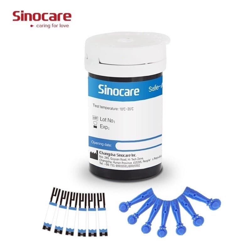 sinocare แผ่นตรวจน้ำตาล safe Accu2 จำนวน 25 แผ่น รูปที่ 2