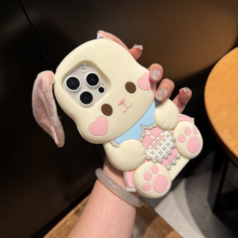 3ง หูตุ๊กตาน่ารักการ์ตูนสุนัขซิลิโคนเคสโทรศัพท์สําหรับ ไอโฟน 17 16 15 14 13 12 11 มือโปร สูงสุด ปลอกการ์ตูนสัตว์ซิลิโคนอ่อนนุ่มฝาครอบป้องกันสําหรับ ไอโฟน16โปรแม็กซ์ ก รูปที่ 9