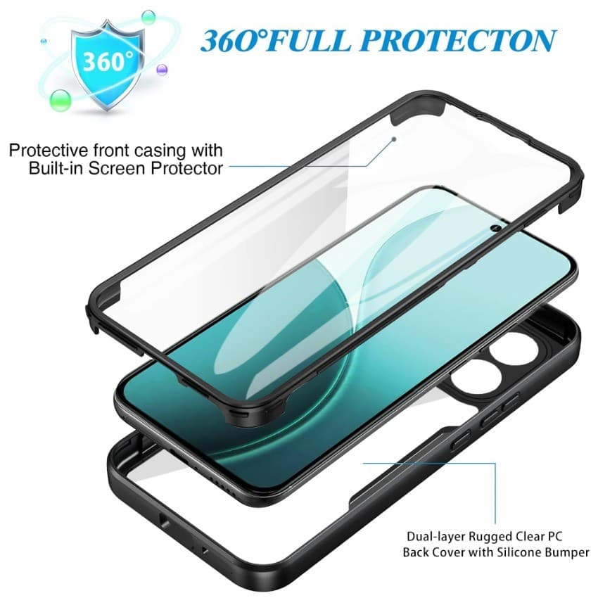 สําหรับOppo Reno 15 Pro Max 15F 2025 เคสโทรศัพท์Full Body 2 In 1 ปลอกสองด้านReno15ProMax Reno15F Protector 360 ด้านหน้า + ด้านหลังรวมทุกอย่างเคสกันกระแทกนุ่มปกหลัง รูปที่ 3
