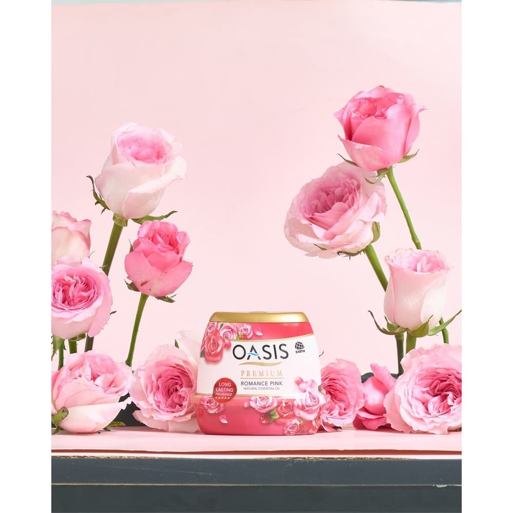 โอเอซิส พรีเมี่ยม เนเชอรัล เจล โรเเมนซ์พิงค์ 200 กรัม / OASIS PREMIUM N. GEL AIR FRESHNER ROMANCE PINK 200 G รูปที่ 2