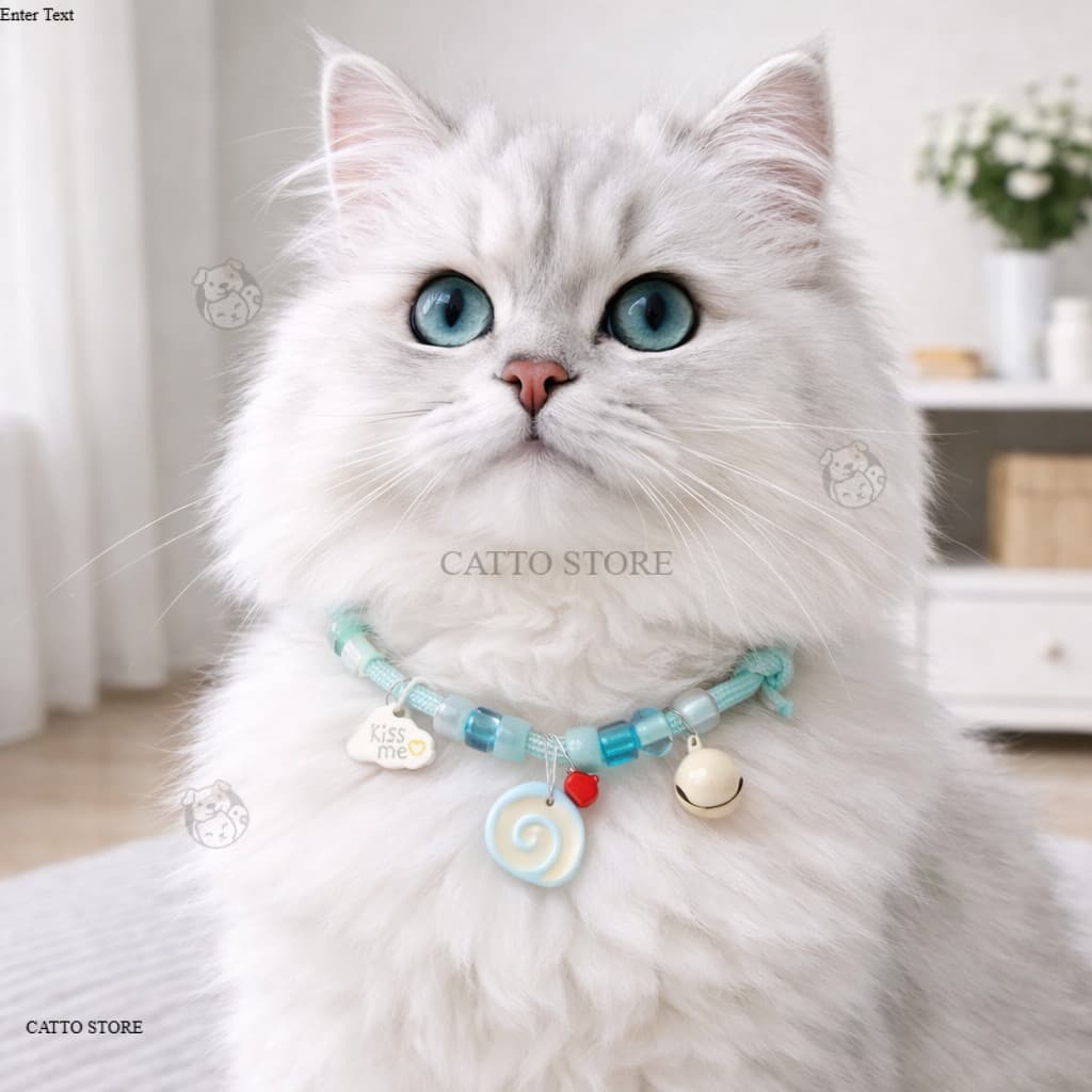 ปลอกคอแมว ลูกปัด พร้อมกระดิ่ง น่ารัก สร้อยคอ ปลอกคอสุนัขจิ๋ว พาสเทล ปรับขนาดได้ EA รูปที่ 3