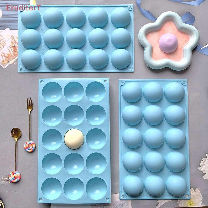 3D Ball Round Half Sphere Silicone Mold For DIY Baking Pudding Mousse Chocolate แม่พิมพ์เค้กเป็นมิตรกับสิ่งแวดล้อมอุปกรณ์ครัวเครื่องมือ รูปที่ 6