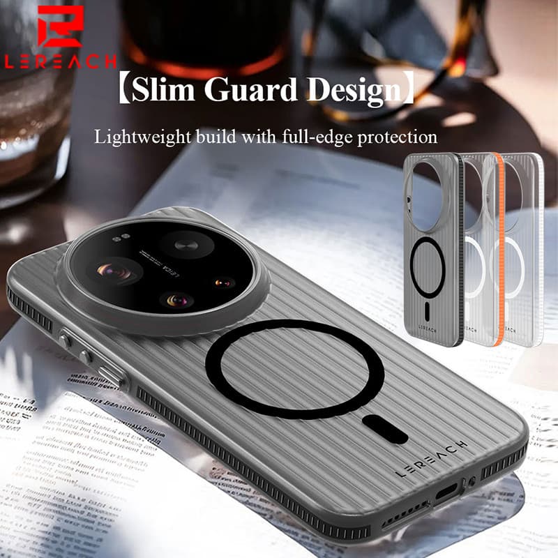 Lereach เคสแม่เหล็กสําหรับ Xiaomi 17 Ultra 17T Pro Mi 17 Pro Max Clear Case 360° กันกระแทกและกริปหยัก รูปที่ 1