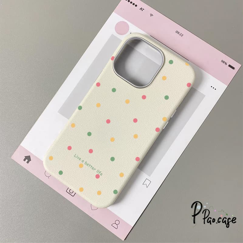 เคสไอโฟน17 16 เคสหนังวัว ลายจุดสีสดใสฮิต สำหรับiPhone 17 13 AIR 14 15 16 12 11 Pro Max 7 8 14 15 16 Plus XR X SE 2 3 รูปที่ 3