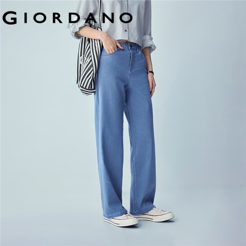 GIORDANO WOMEN Five-pocket mid rise jeans 13416336 รูปที่ 1