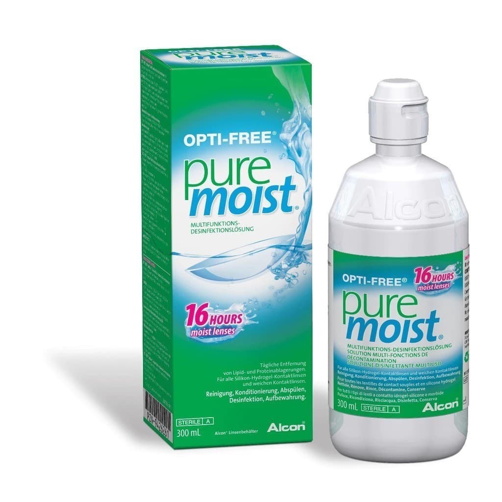Opti Free Pure Moist 300ml น้ำยาแช่คอนแทคเลนส์ Optifree อ๊อพติฟรี เพียวมอยส์ Alcon 300ml.ของแถมมีจำหน่วยจำกัด รูปที่ 1