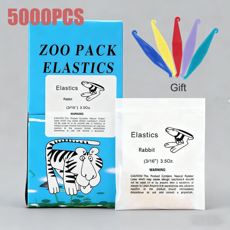 5000PCS Dental Rubber Band Orthodontic Zoo Pack Ortho Elastics Latex Braces Force 3.5OZ Dentist Materials รูปที่ 2