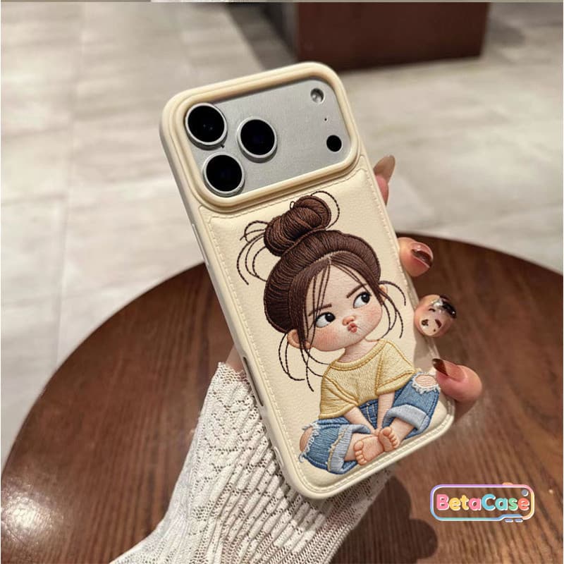 เคสโทรศัพท์ลายเด็กผู้หญิงหน้าบึ้งน่ารัก Case iPhone 17 16 15 14 13 12 11 11 11pro 15plus รูปที่ 4