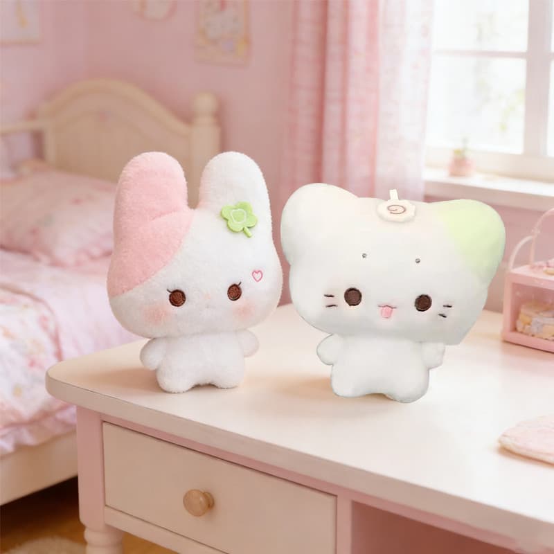 GeeToy ตุ๊กตาน่ารักกระต่ายและแมวตุ๊กตาพวงกุญแจมินิของเล่นตุ๊กตากระเป๋านุ่มจี้อุปกรณ์เสริมของขวัญวันเกิด รูปที่ 9