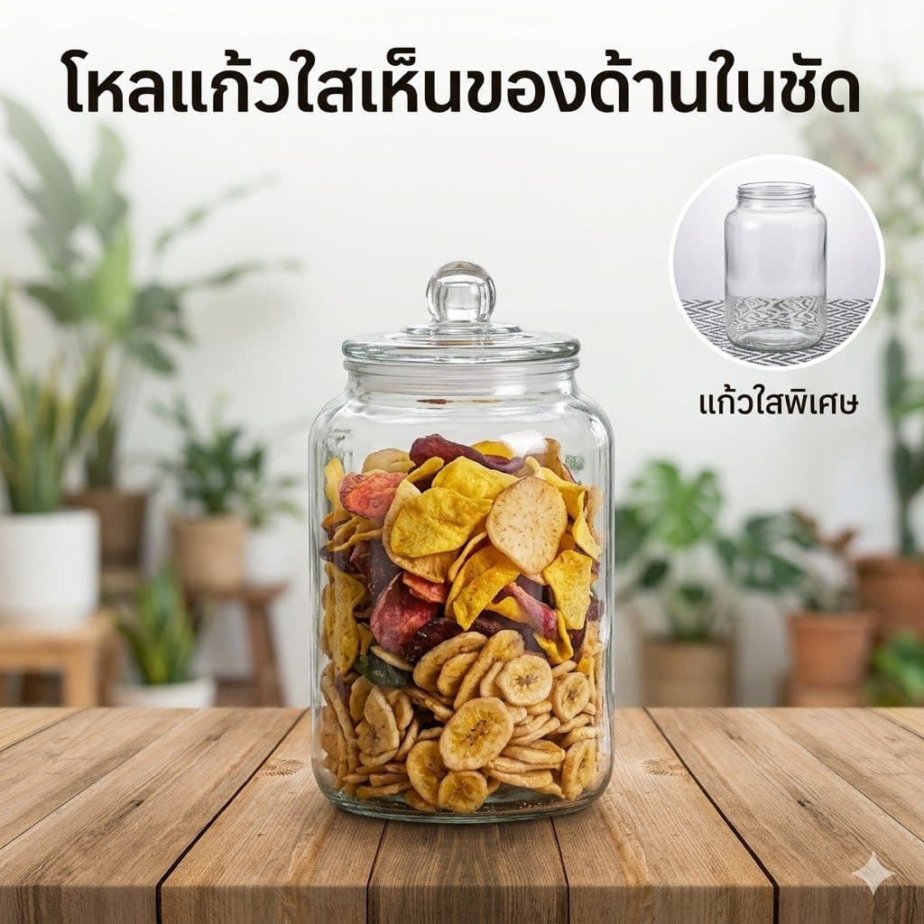 โหลแก้ว โหลกลม โหลใบใหญ่ ขวดโหล โหลเล็ก โหลแก้วสูญญากาศ โหลดองบ๊วย โหลร้านอยู่กร รูปที่ 6