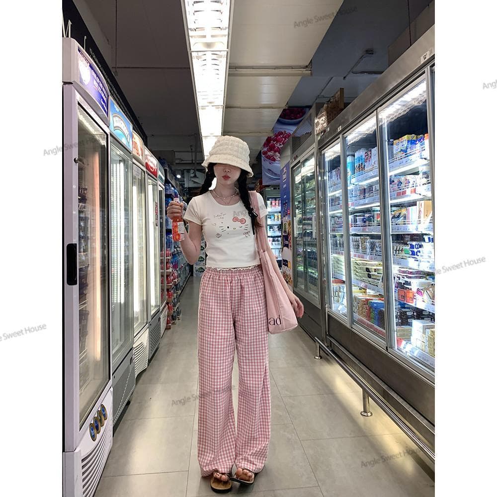 พิมพ์เสื้อยืดแขนสั้นผู้หญิงฤดูร้อนบางและบางเสื้อสั้น เสื้อยืดผู้หญิงใส่เท่ๆ การ์ตูนอนิเมะ Q01 รูปที่ 6