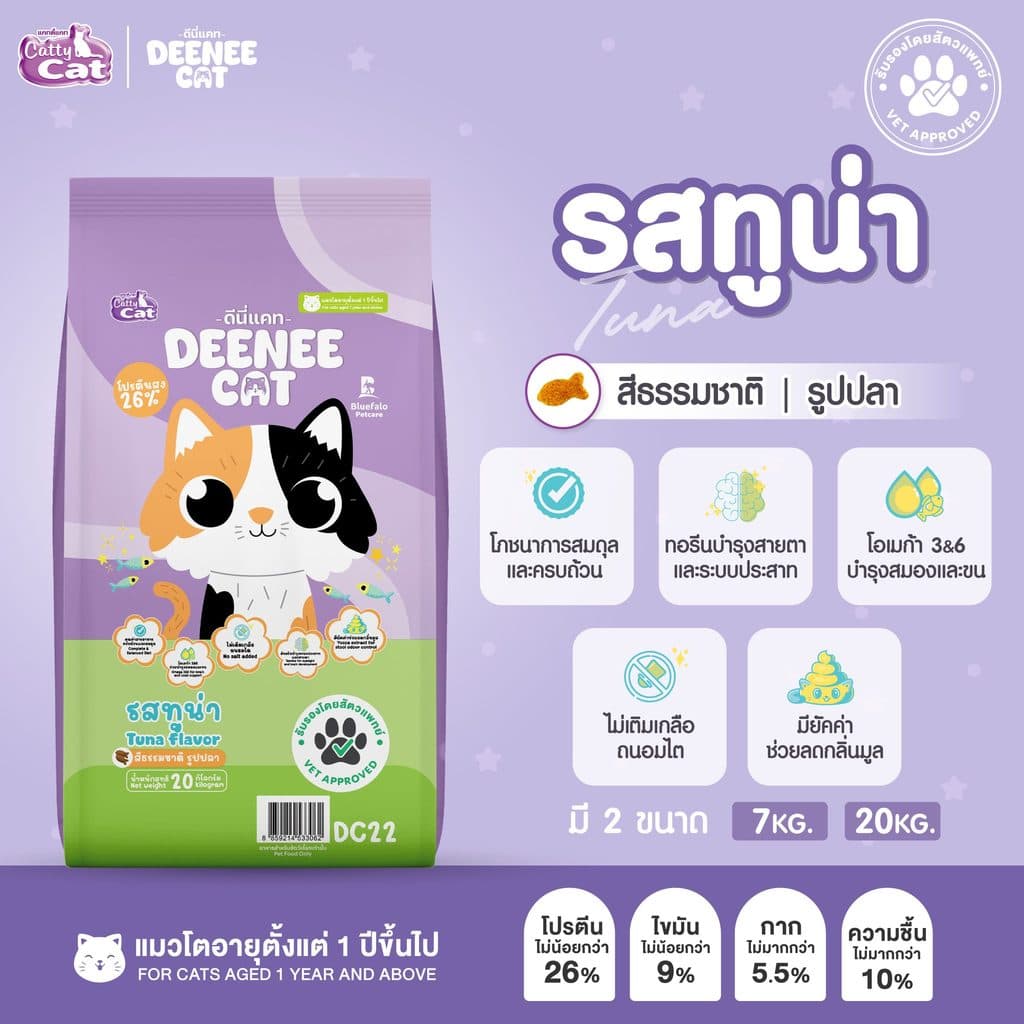 Deenee Cat / TONY'S Cat สูตรลดและเกิดก้อนขน ไม่มีเกลือ ดีต่อไตแมว 400 g. รูปที่ 5