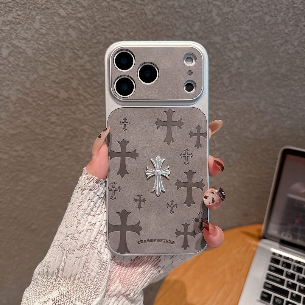 ทันทีเปลี่ยนเป็น IPhone 17 Full-Screen Cross โลหะสไตล์ Hard Shell เคสโทรศัพท์เหมาะสําหรับ IPhone17 17Pro 17ProMax 16 16ProMax 16Pro 15 15Pro 15ProMax 14ProMax 14 14Pro รูปที่ 3