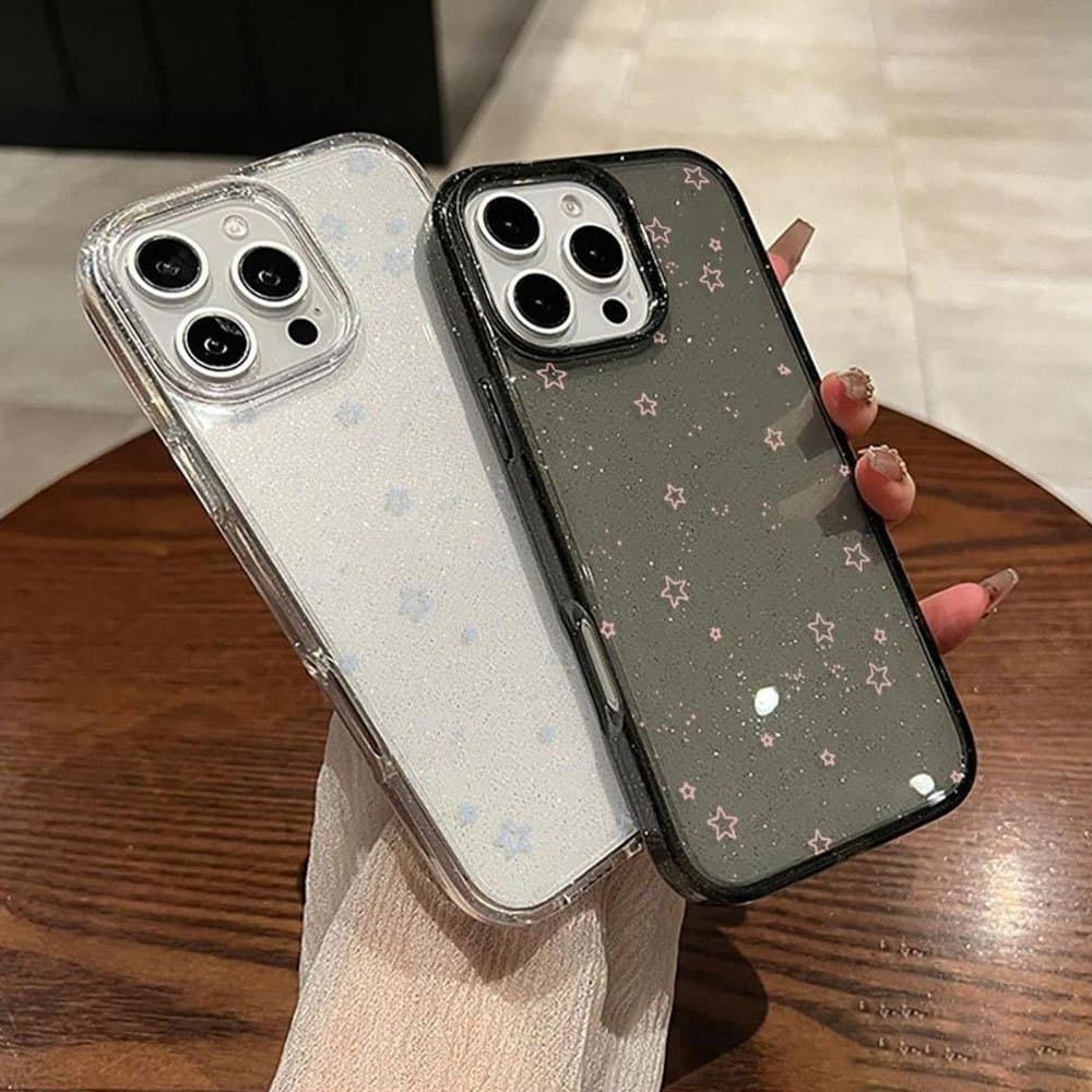 COD-ในไทยเคส ใส กากเพชร INSดาวสีฟ้า For OPPO A38 A17 A17K A15 A15S A16S A57 A77 A38 A18 A31 A8 A53 A33 A32 A3X A52 A92 รูปที่ 8