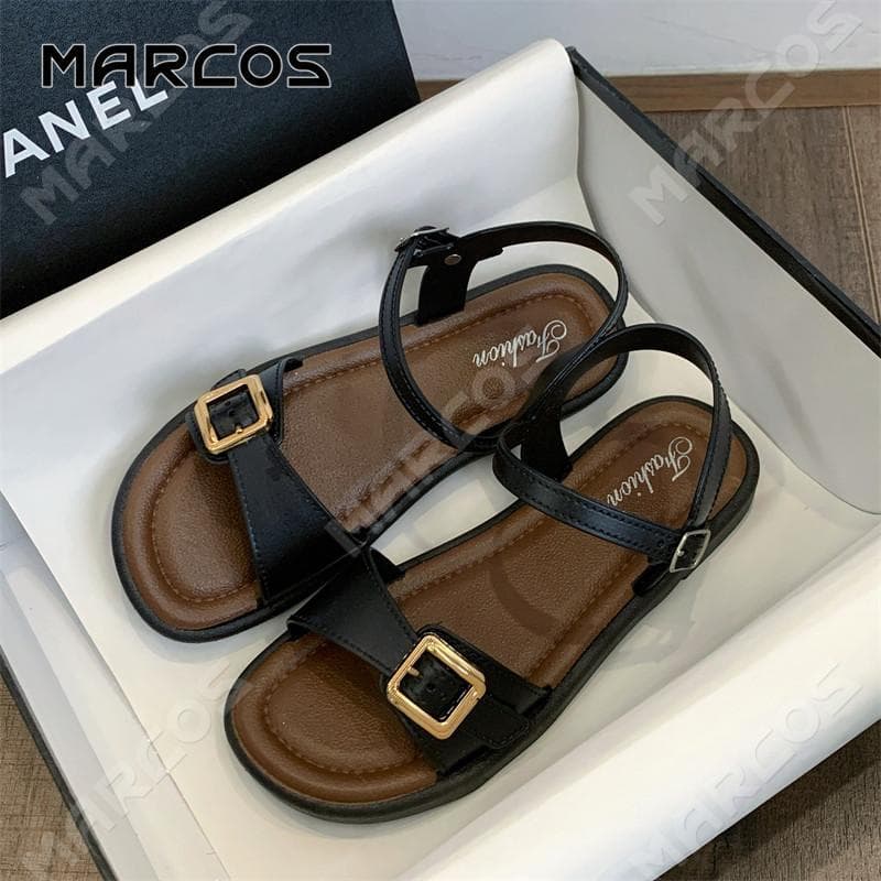 MARCOS รองเท้าแตะผู้หญิง พื้นนุ่ม ตกแต่งโลหะ รองเท้าแฟชั่นผู้หญิง ป้องกันลื่น สวมใส่สบาย รอง เ ทา แตะผู้หญิง #10 รูปที่ 5