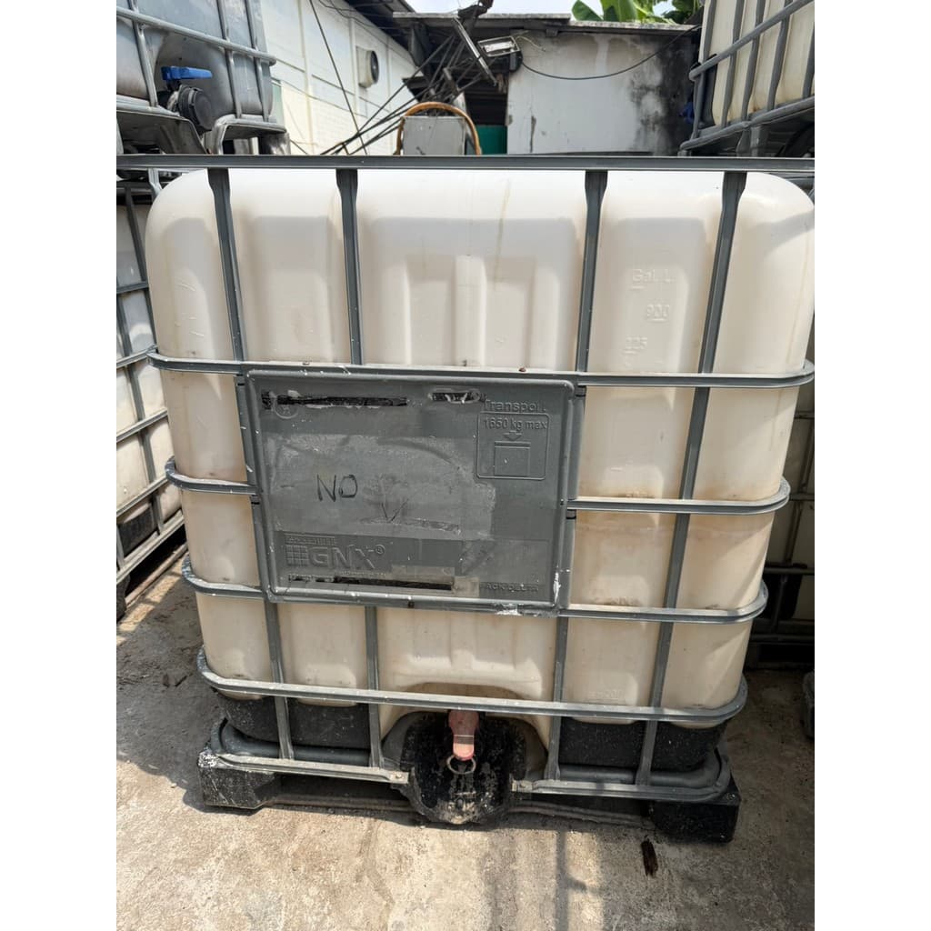 ถัง IBC ยกชุดโครง+ถัง ปริมาณ 1000 ลิตร ถังเบ้าท์ฝาบน ขนาด 6 นิ้ว มีคราบนิดหน่อย ถัง1000ลิตร รูปที่ 4