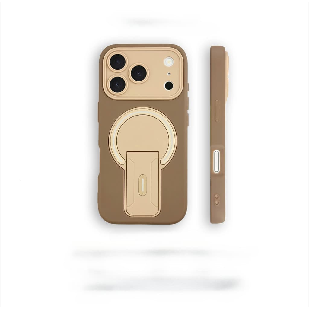 หรูหราแม่เหล็ก Matte พร้อมผู้ถือเคสโทรศัพท์สําหรับ iPhone 11 12 13 14 15 16 17 Pro Max Plus กันชนกลับกรณีฝาครอบ รูปที่ 1