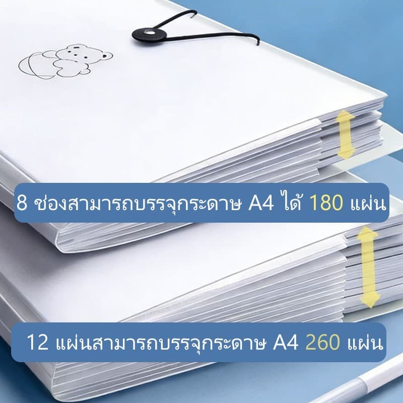 โฟลเดอร์ 8/6 ชั้นสําหรับนักเรียนที่มีถุงเอกสารความจุขนาดใหญ่ ถุงเก็บของคัดแยกหลายชั้น รูปที่ 4