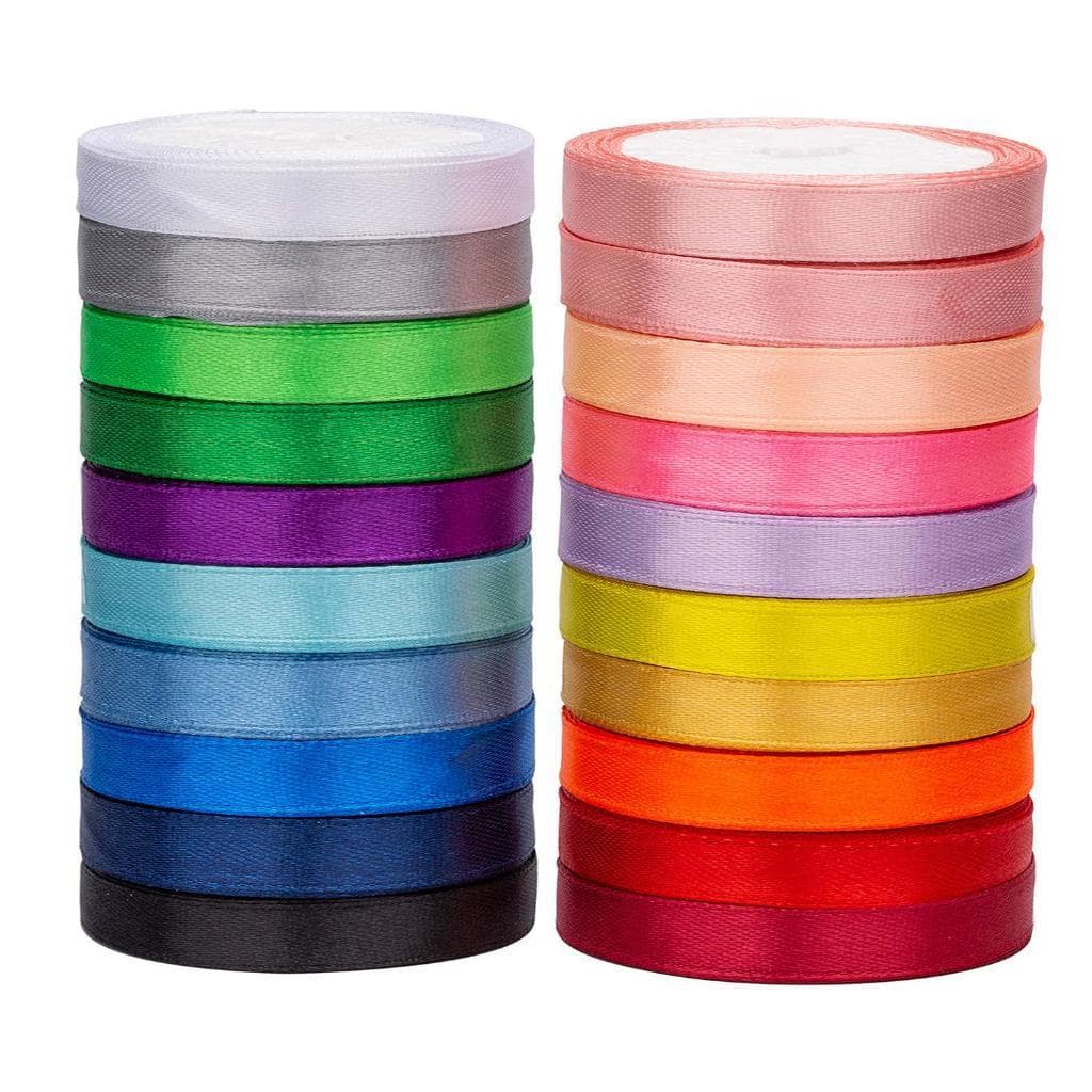 ริบบิ้นซาติน ม้วน 0.6/1/2/2.5/4 ซม. สำหรับห่อของขวัญ ทำดอกไม้ DIY วันหยุด วันเกิด รูปที่ 3