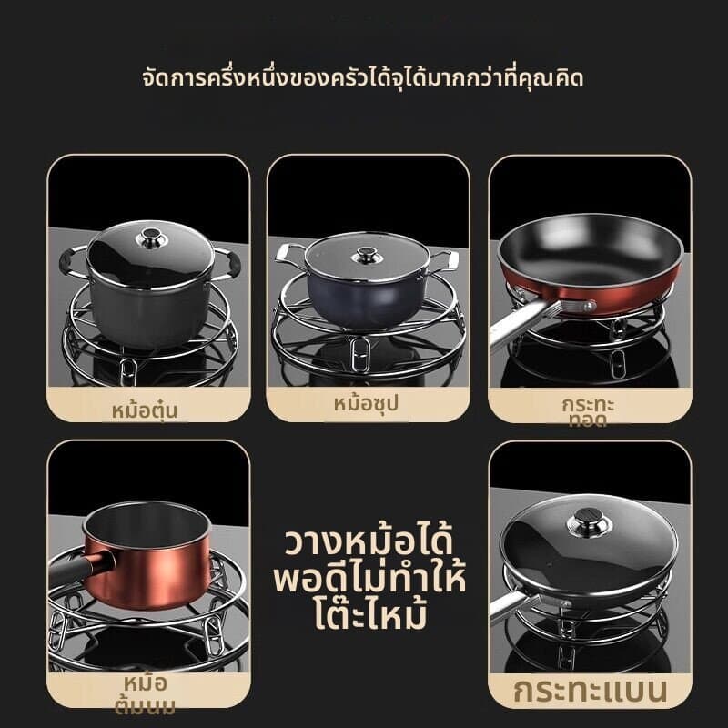 ชั้นวางหม้อสแตนเลส/ชั้นวางเก็บของในครัว/ฝาหม้อฉนวนกันความร้อนป้องกันน้ำร้อนลวก ที่รองหม้อ ชั้นวางนึ่งอาหาร รูปที่ 8