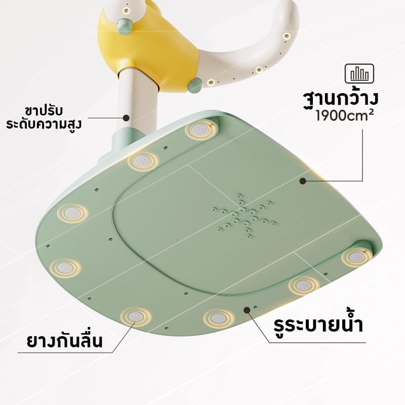 PPMM ที่ยืนอาบน้ำเด็ก รุ่น พี่เป็ด มีแขนจับโอบรัด พับเก็บได้ อุปกรณ์ช่วยยืนอาบน้ำ ปรับความสูงได้ มีแผ่นกันลื่น Greatchy รูปที่ 4