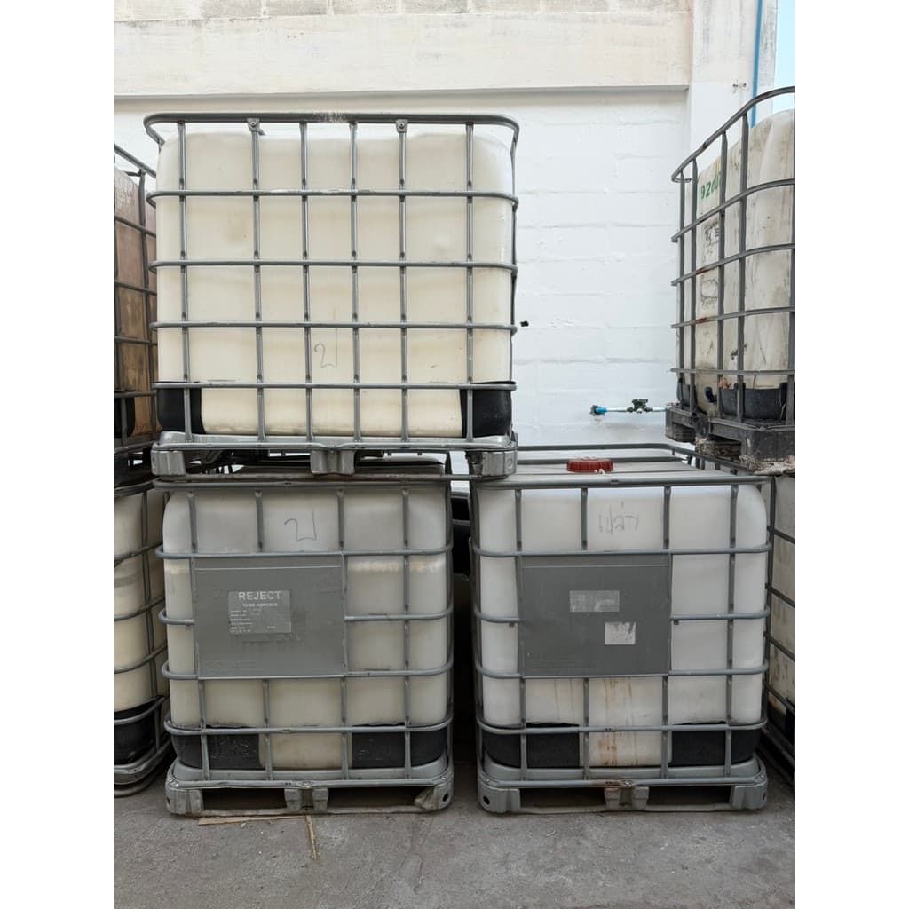 ถัง IBC ยกชุดโครง+ถัง ปริมาณ 1000 ลิตร ถังเบ้าท์ฝาบน ขนาด 6 นิ้ว มีคราบนิดหน่อย ถัง1000ลิตร รูปที่ 5