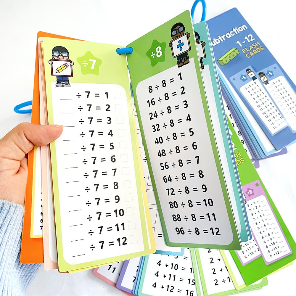 Multiplication & Division 0-12 คณิตศาสตร์ฝึก Flashcards Self Check ตาราง Montessori การศึกษาการเรียนรู้ของเล่นสําหรับเด็ก รูปที่ 2