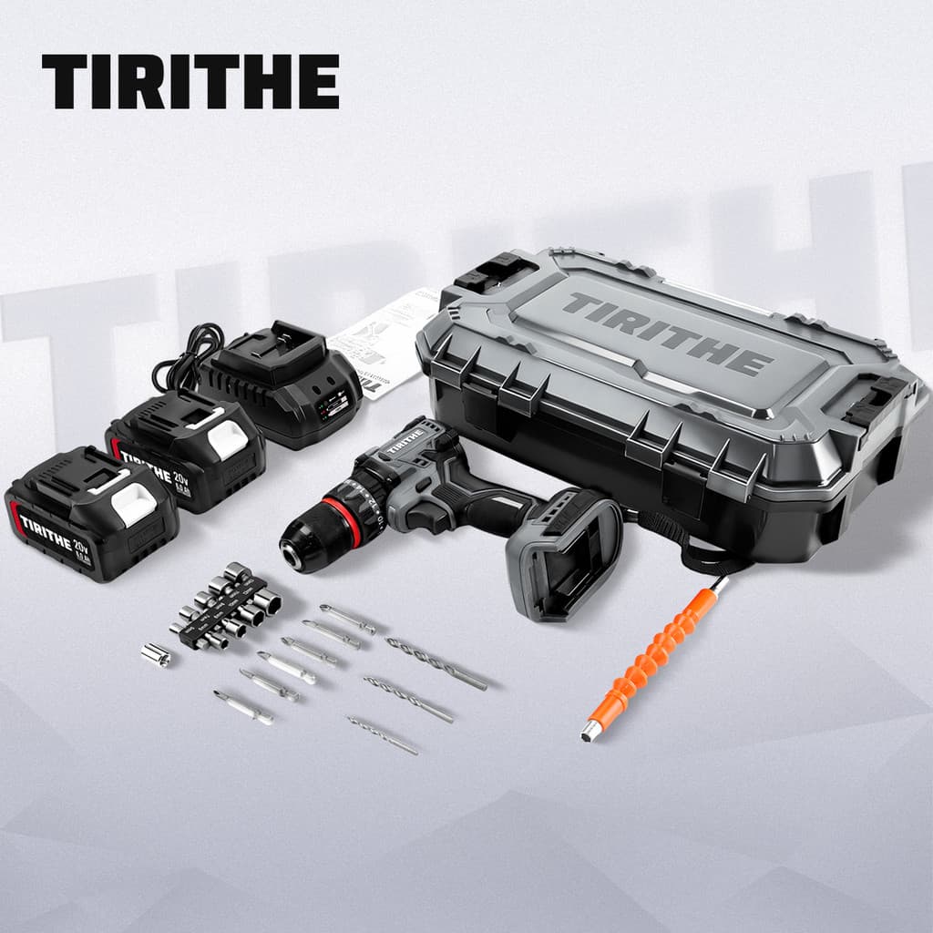 สว่านไร้สายแบบไร้แปรง 13MM เครื่องมือระดับโปร พร้อมแบตเตอรี่ 2 ก้อน – TIRITHE Professional Cordless Drill รูปที่ 9