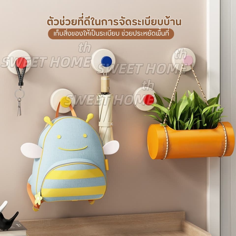ตะขอแขวนของแบบสูญญากาศ ไร้กาว ไม่ต้องเจาะผนัง ถอดออกได้ นำกลับมาใช้ได้ ตะขอติดผนัง ที่แขวนของอเนกประสงค์ ไม้แขวนผ้า รูปที่ 6