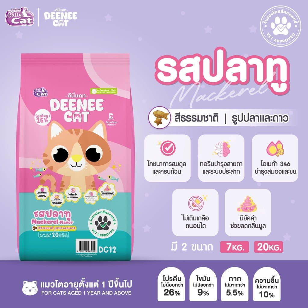Deenee Cat / TONY'S Cat สูตรลดและเกิดก้อนขน ไม่มีเกลือ ดีต่อไตแมว 400 g. รูปที่ 6