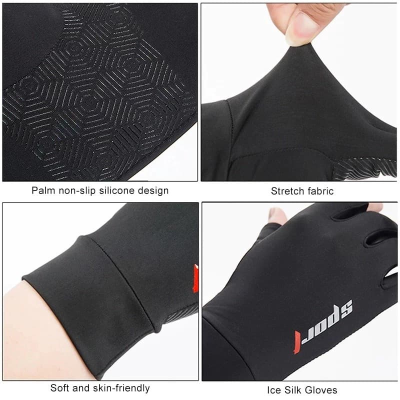 ถุงมือมอเตอร์ไซค์ 1คู่ กันแดด UPF50+ ระบายอากาศ กันลื่น แบบครึ่งนิ้ว ใส่สบาย สำหรับขี่มอเตอร์ไซค์ ปั่นจักรยาน ตกปลา รูปที่ 7