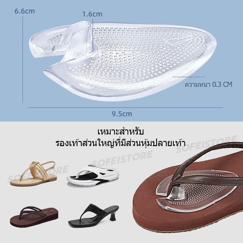 แผ่นรองนิ้วเท้าแบบหนีบ ซิลิโคน นุ่มสบาย กันการเสียดสีและลื่นไถล เหมาะสำหรับรองเท้าแตะแบบหนีบ รูปที่ 3