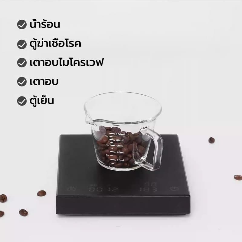 BlueBird แก้วตวง 100มิล เอสเพรสโซ่ พร้อมหูจับ แก้วตวงกาแฟ มีปากเท ถ้วยแก้วเอสเพรสโซ่ IZLN รูปที่ 6