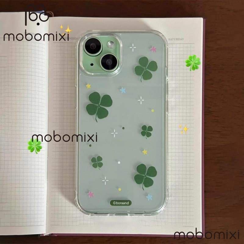 สําหรับOPPO A6X A6 A5 5G A5i A3 A3X A5 PRO A3 PRO A38 A79 A58 A18 A57 2022 A17 A95 สดFour-leaf Cloverดอกไม้กันกระแทกTPUเคสโทรศัพท์ รูปที่ 1