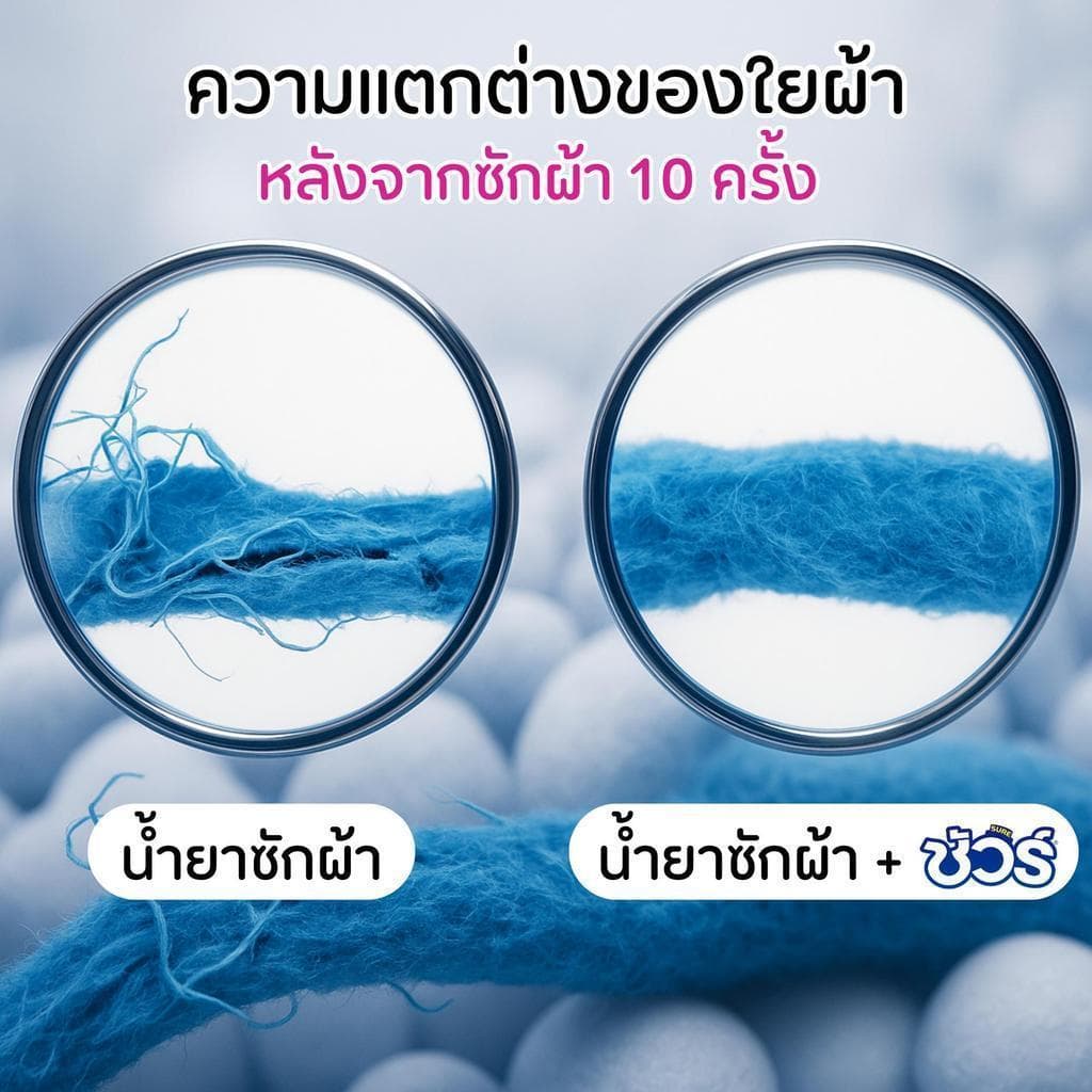 SURE ผลิตภัณฑ์ปรับผ้านุ่ม 500mlx24ถุง ต้านเชื้อแบคทีเรีย อย่าทำร้ายมือ ป้องกันไฟฟ้าสถิตย์ การป้องกันสี รูปที่ 2