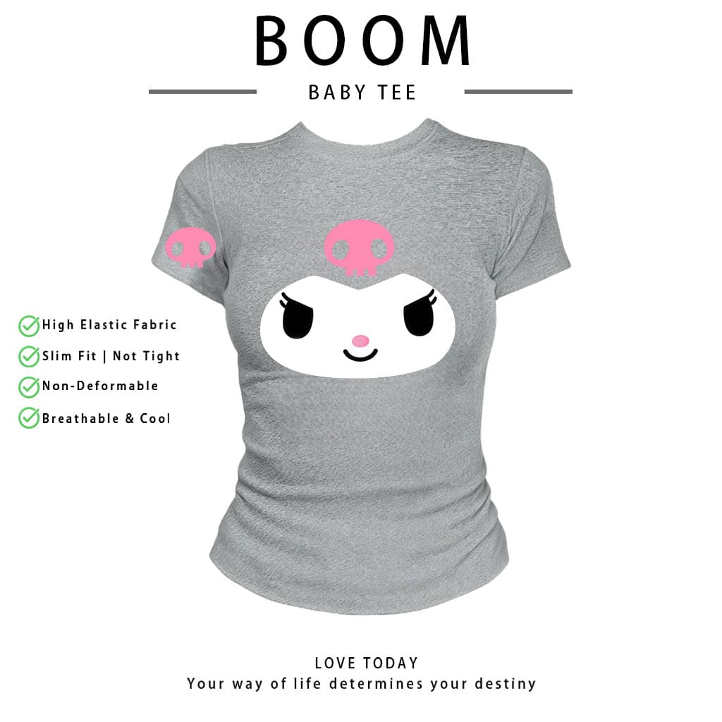COD เสื้อสาวอวบ เสื้อครอปท็อป แขนสั้น babytee สไตล์เกาหลี y2k T-shirt | สไตล์แฟชั่น V06 รูปที่ 5