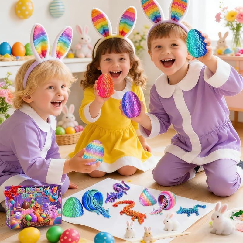 Creative Movable Articulated Dragon ของเล่น 3D การพิมพ์ไข่มังกรเดสก์ท็อปตกแต่งของขวัญ Supply รูปที่ 3