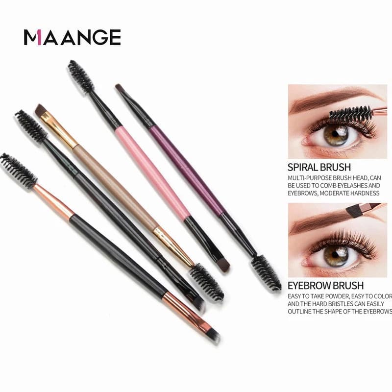MAANGE 2 In 1 Dual-Ended Eye แปรงแต่งหน้า Spoollie ความงามแต่งหน้าคิ้วแปรงเครื่องมือความงาม รูปที่ 5