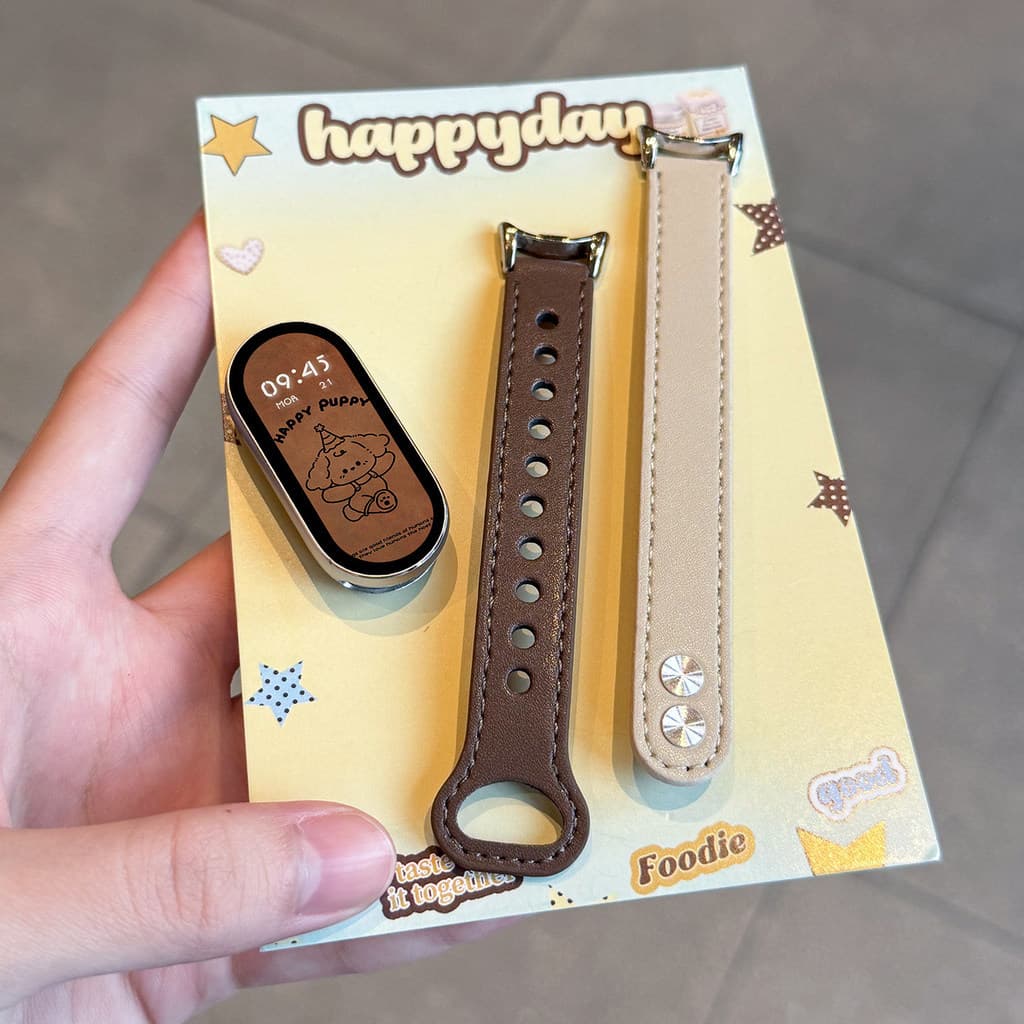 สายหนังแท้แบบเรียบหรู แบนด์และสายข้อมือสำหรับเปลี่ยนละเอียด for Xiaomi Mi Band 10 9 8 NFC for Mi Band 10 9 8 รูปที่ 3