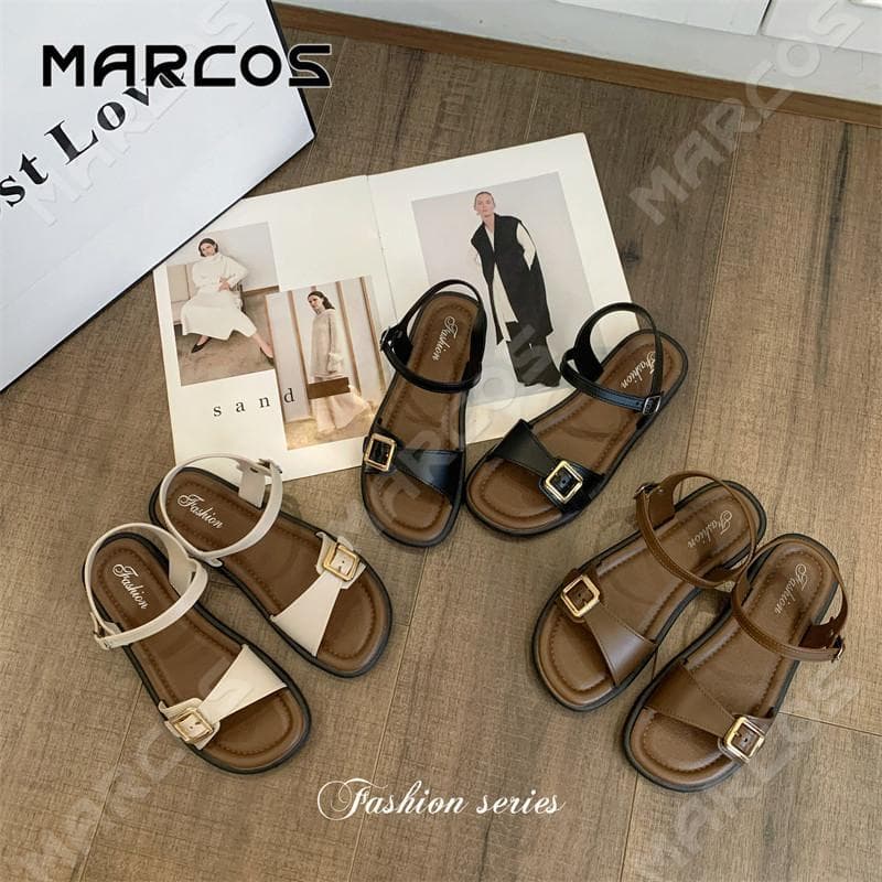MARCOS รองเท้าแตะผู้หญิง พื้นนุ่ม ตกแต่งโลหะ รองเท้าแฟชั่นผู้หญิง ป้องกันลื่น สวมใส่สบาย รอง เ ทา แตะผู้หญิง #10 รูปที่ 7