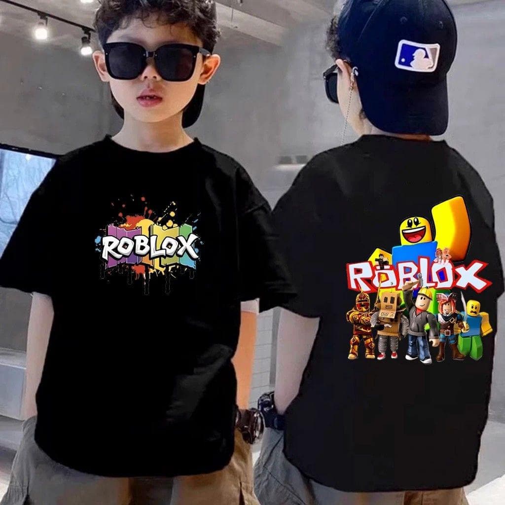 CODเสื้อยืดผู้ชาย เด็ก ลายการ์ตูน 100% ผ้าฝ้าย ทรงช่อขวาง ขนาดหลวม สีขาวดำ ใส่สบาย รุ่น 2025 kids cotton t shirt รูปที่ 4