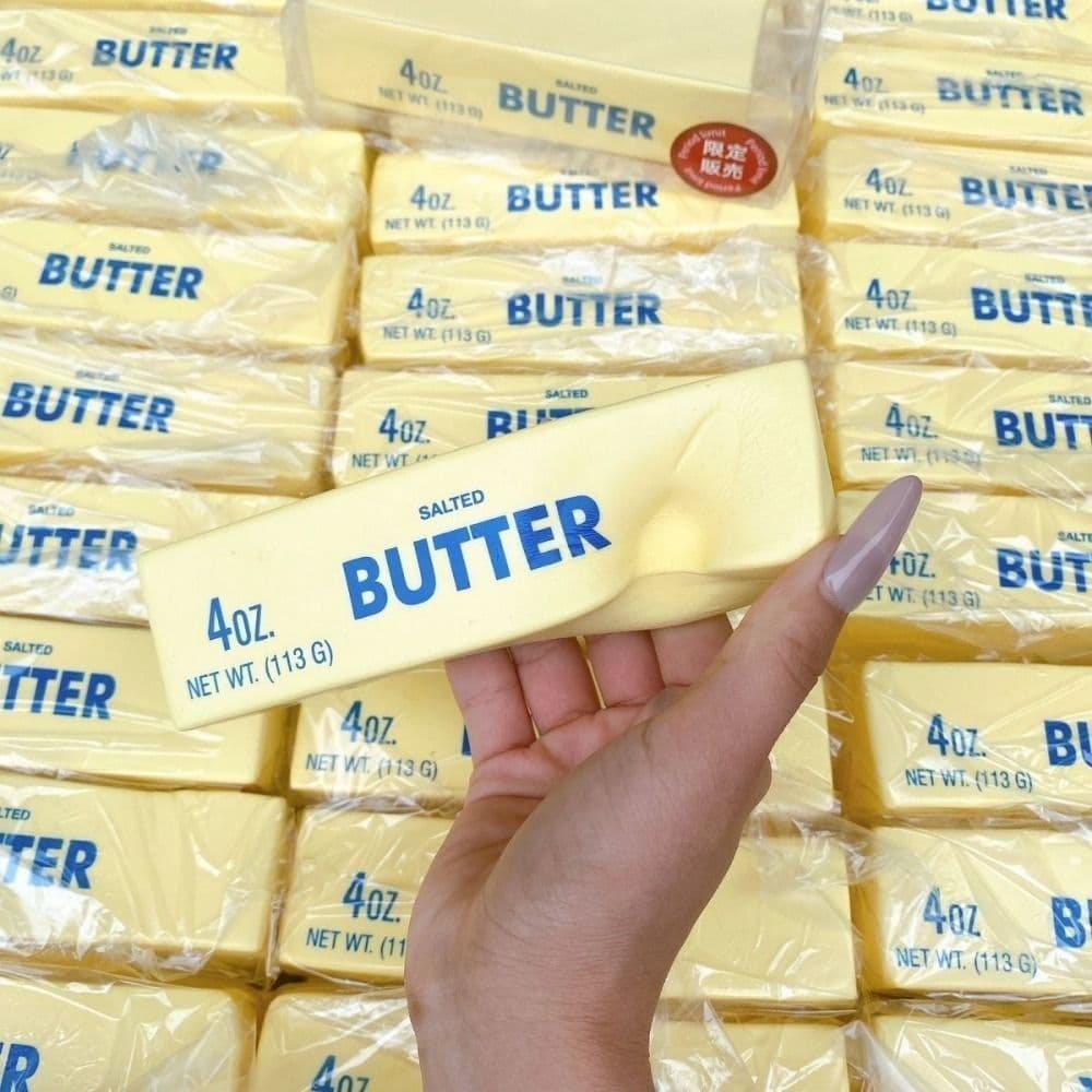 UNUF Butter Stick ของเล่นบีบ, Release Hand Sensory Soft Slow Rebound Butter Stick, Venting Ball 14.5 ซม.ยืดสมจริง Butter Sticks ของเล่นเด็ก รูปที่ 3