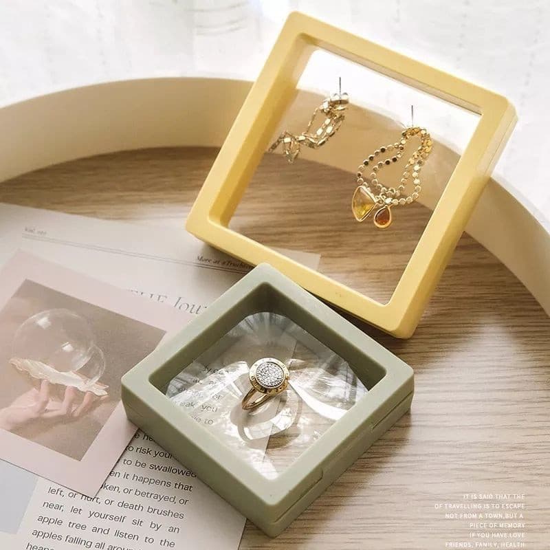 10 ชิ้น กรอบลอย 3D กล่องแสดงเครื่องประดับ แผ่นฟิล์ม PE แขวนเก็บของ จัดเก็บป้องกันออกซิเดชัน รูปที่ 5