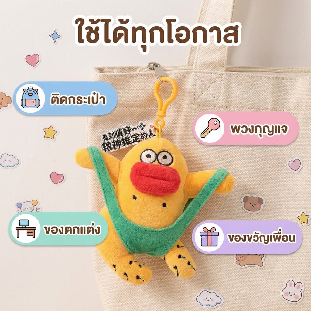 จี้กระเป๋านักเรียน หนีคนบ้า Ugly Meng ตลก ตุ๊กตา ตุ๊กตาจี้เพื่อนสนิทของขวัญหลอกลวงของขวัญ รูปที่ 2
