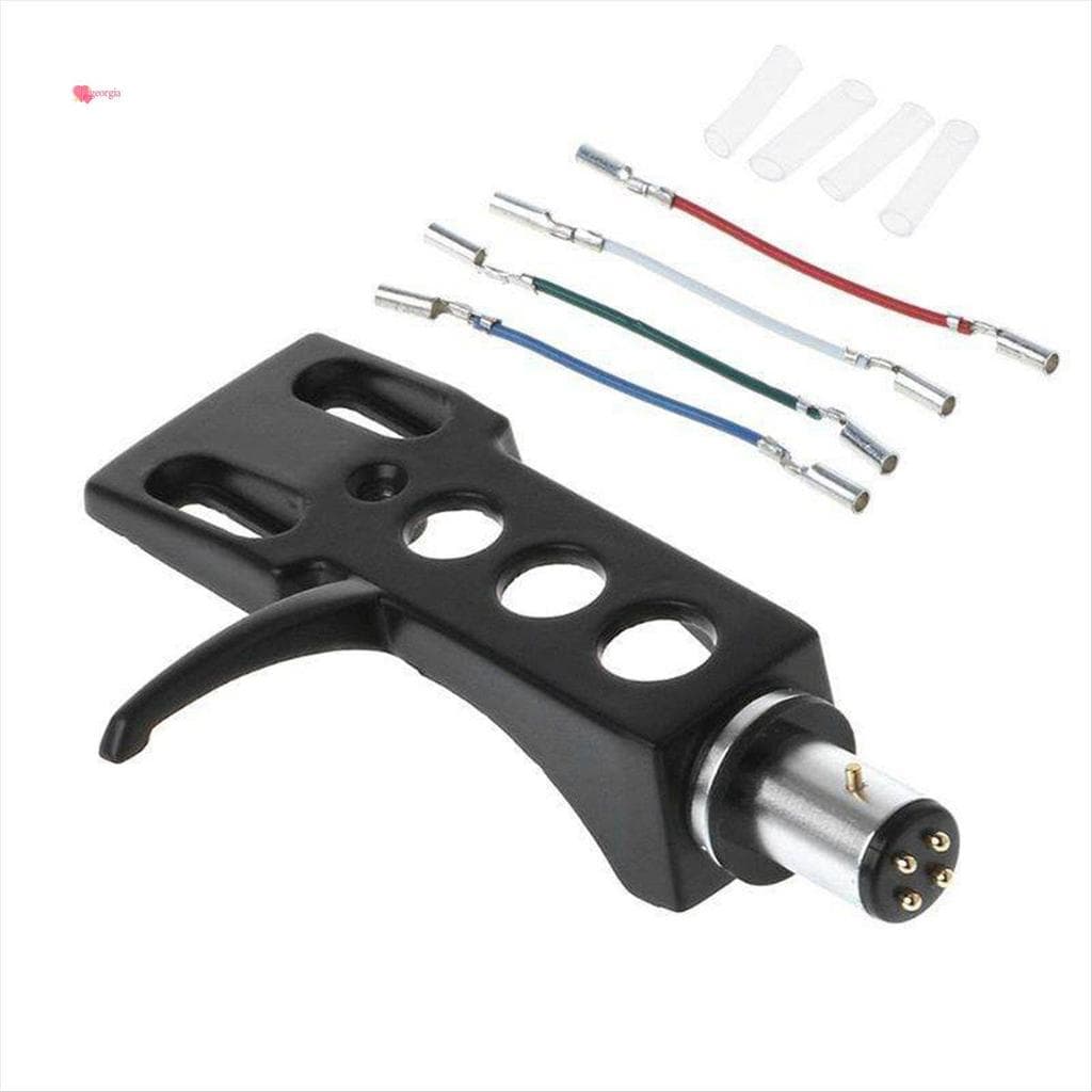 gorg331 ชิ้น Phono Turntable Headshell Mount Phonoograph ผู้ถือหัว Stylus ตะกั่วลวดโลหะสีดําสําหรับ LP Disc เครื่องเล่นบันทึก