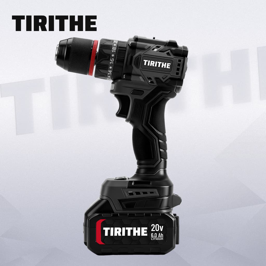 สว่านไร้สายแบบไร้แปรง 13MM เครื่องมือระดับโปร พร้อมแบตเตอรี่ 2 ก้อน – TIRITHE Professional Cordless Drill รูปที่ 4