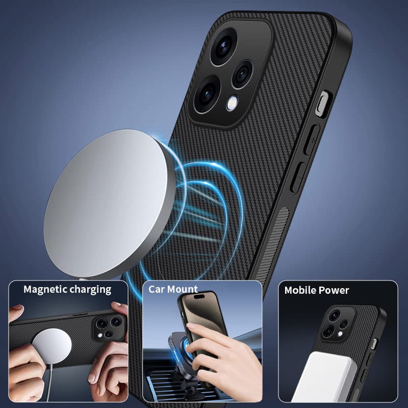 สําหรับ OPPO Reno 15F 14F 13F 12F 15 Pro Max Reno 15 14 13 12 10 11 Pro 15 Pro Mini คาร์บอนไฟเบอร์หนังแม่เหล็กเคสโทรศัพท์ป้องกันกล้องกันกระแทกซิลิโคนอ่อนนุ่มฝาครอบ รูปที่ 5