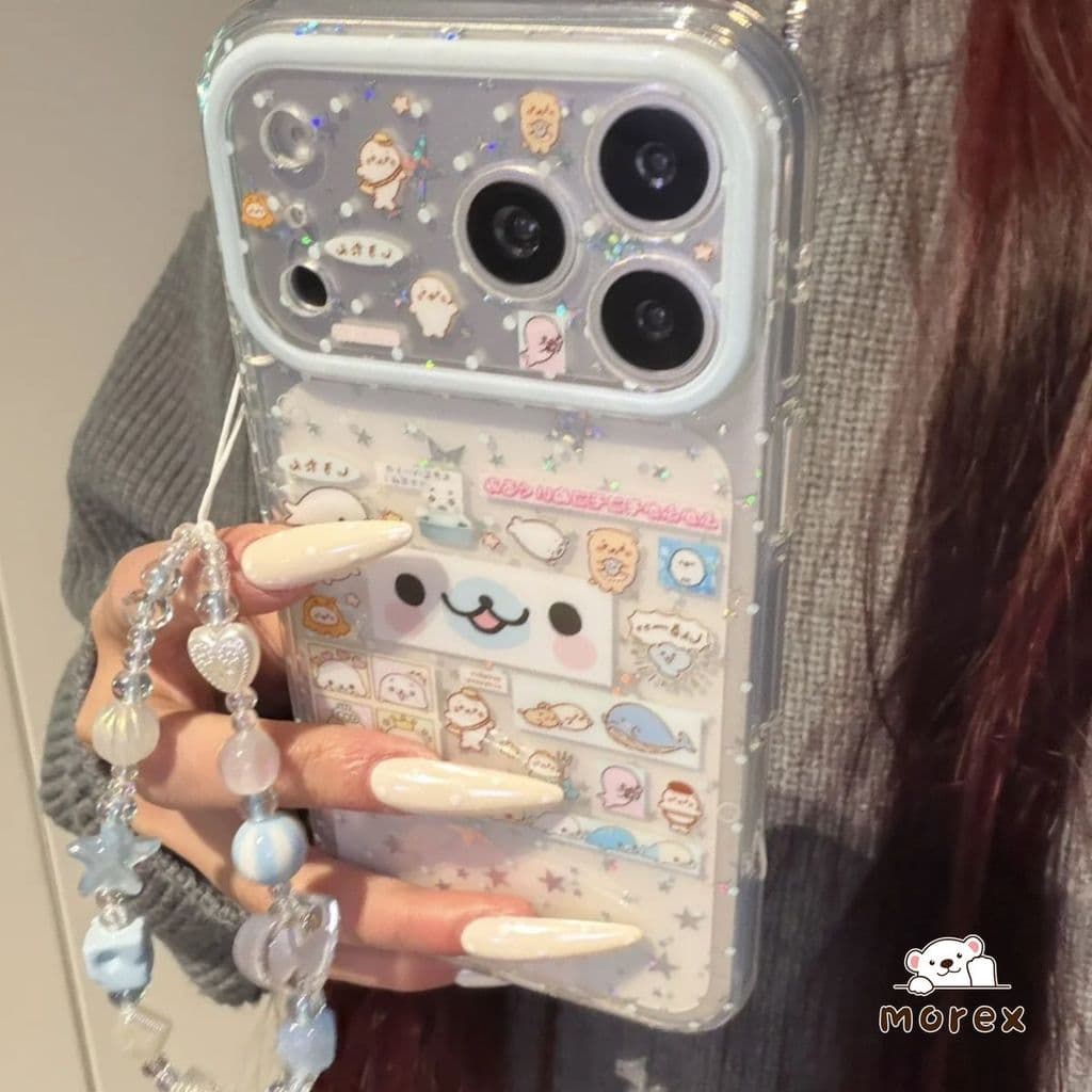 เคสใสหมีหูยาวโลมา น่ารักป้องกัน Redmi 15 A5 15C 13C 13 9A 9 10C 10 12C 12 14C A3 A1 Note 12 9 10 11 11s 14 13 Pro รูปที่ 4