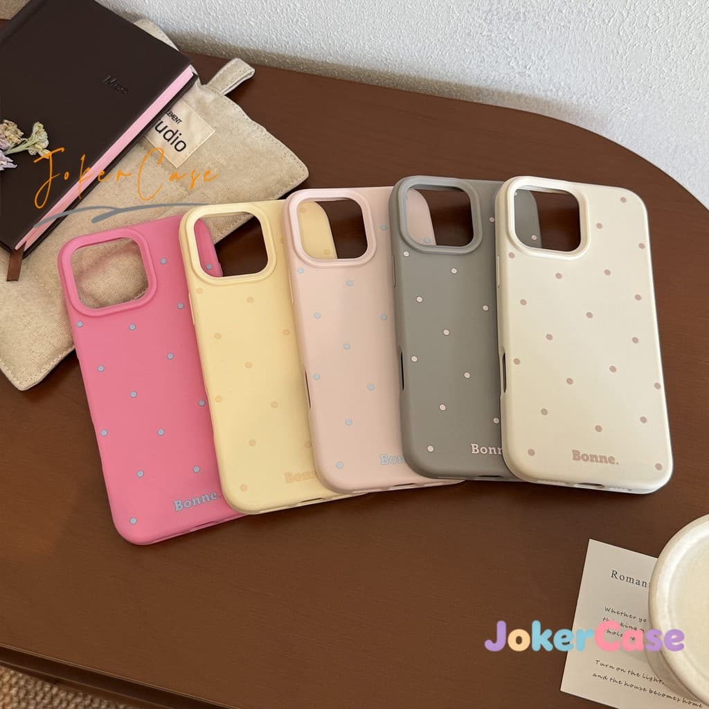เคสสำหรับ iPhone 15 11 16 17 14 12 13 Pro Max 13 14 15 12Pro 16E 16 14 15 Plus เคสโทรศัพท์ลายจุดหลากสีเรียบง่ายและน่ารัก รูปที่ 7